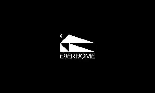 Everhome logo, geometric, minimal, light