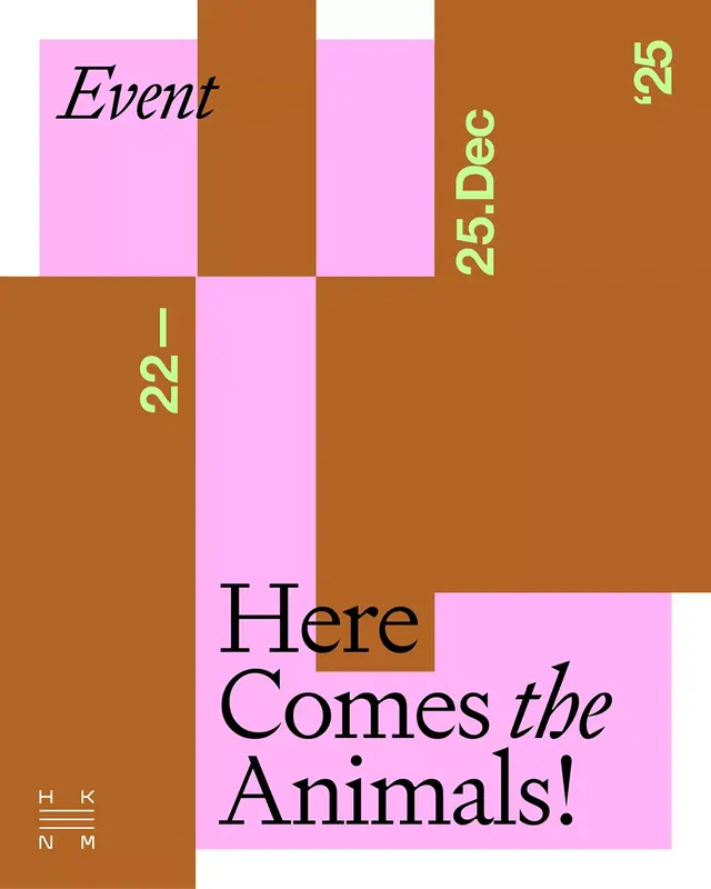Geometric event-promotion poster grid, geometric, playful, earthy