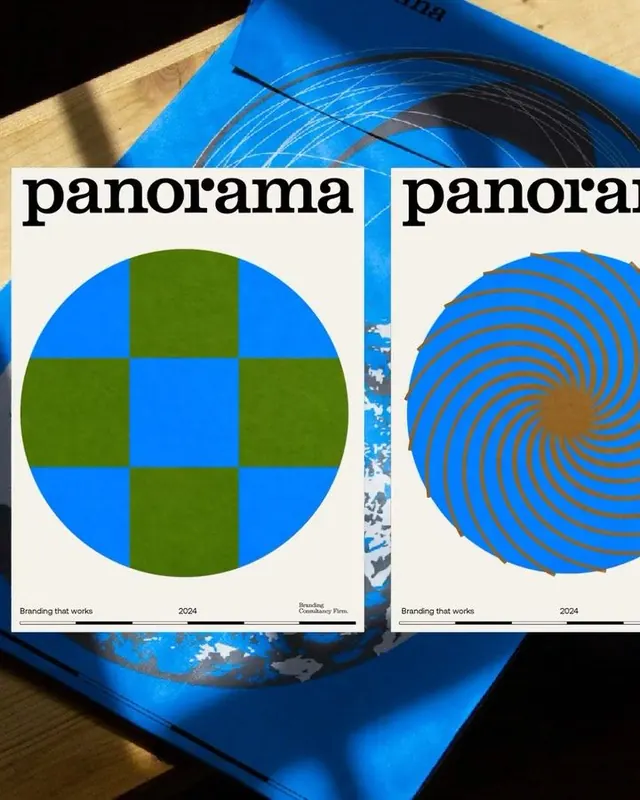 Panorama grid and spiral studies, geometric, abstract, vibrant