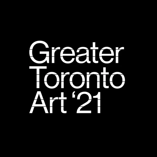 Greater Toronto Art '21 exhibition branding, minimal, monochrome, dark