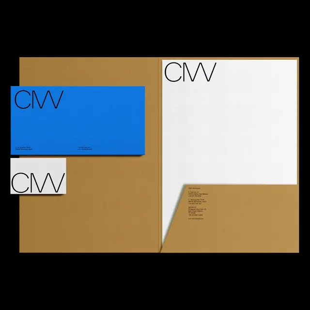 CVV Architects corporate identity system, minimal, corporate-clean, dark