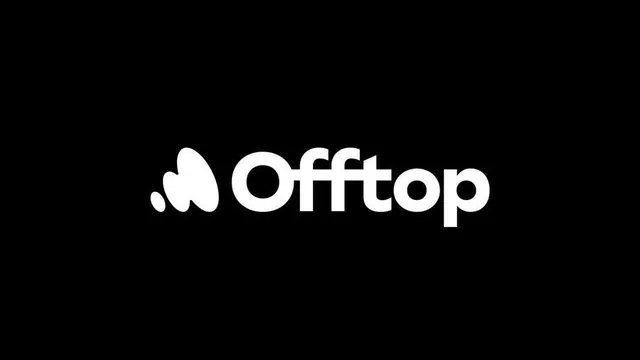 Offtop wordmark, minimal, geometric, dark