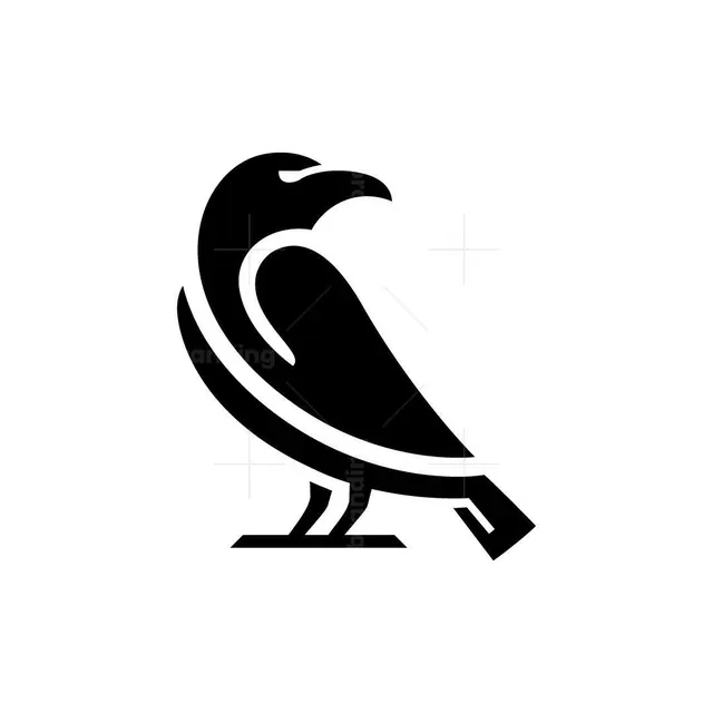 Crow Logo Black Raven Logo, minimal, monochrome, dark