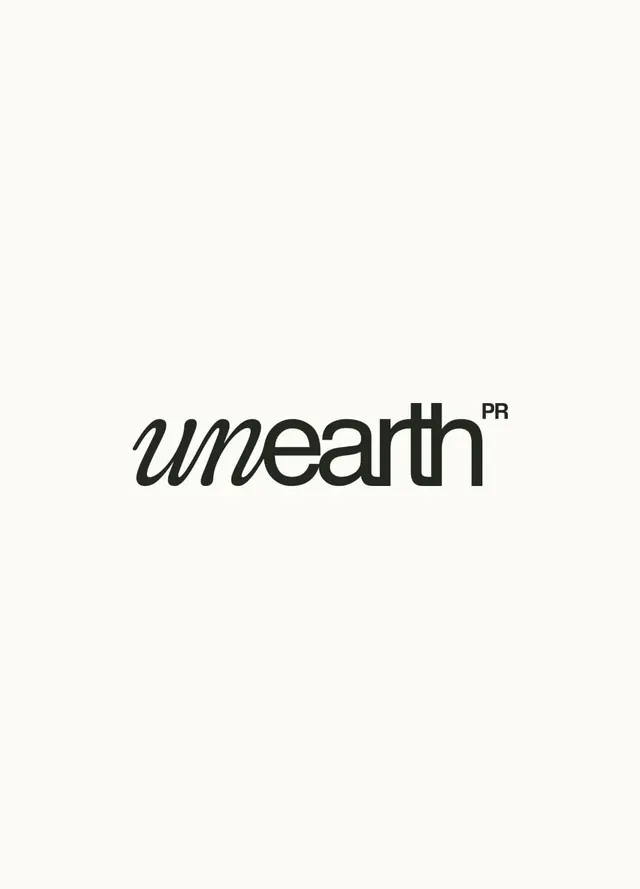 Unearth italic wordmark with credential, minimal, corporate-clean, light