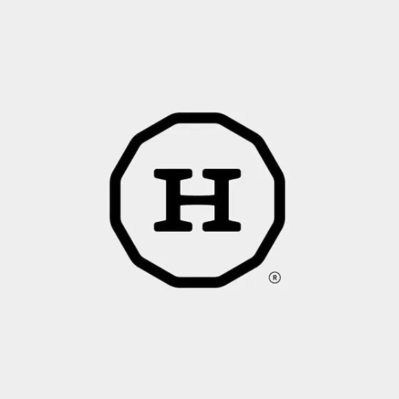 Octagon letter H logo, minimal, geometric, dark