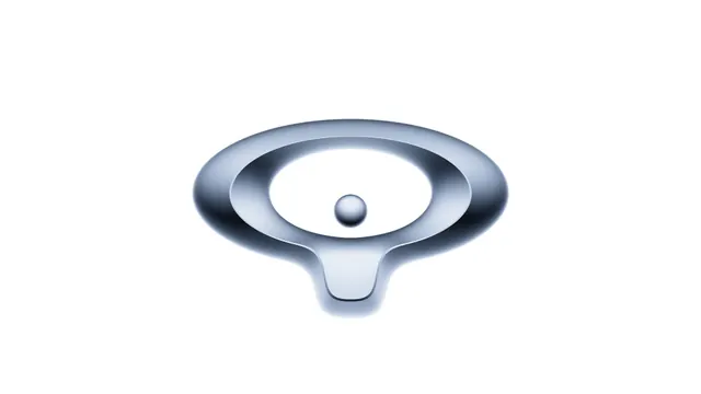Abstract orbital 3D logo, minimal, abstract, light