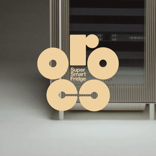 Deconstructed appliance branding with circles, minimal, geometric, light