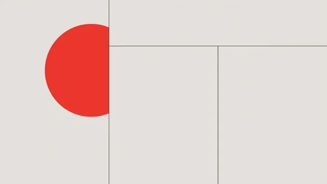 Red semicircle grid division logo, minimal, geometric, warm