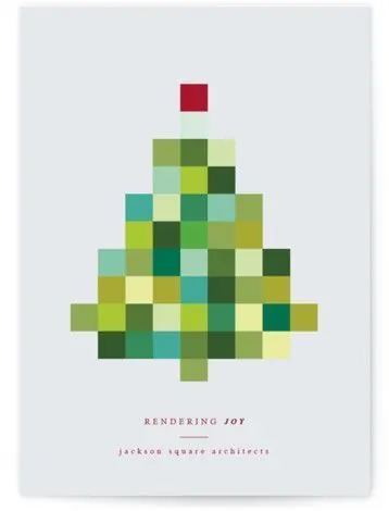 Rendering Joy: geometric color-block tree identity, geometric, abstract, muted