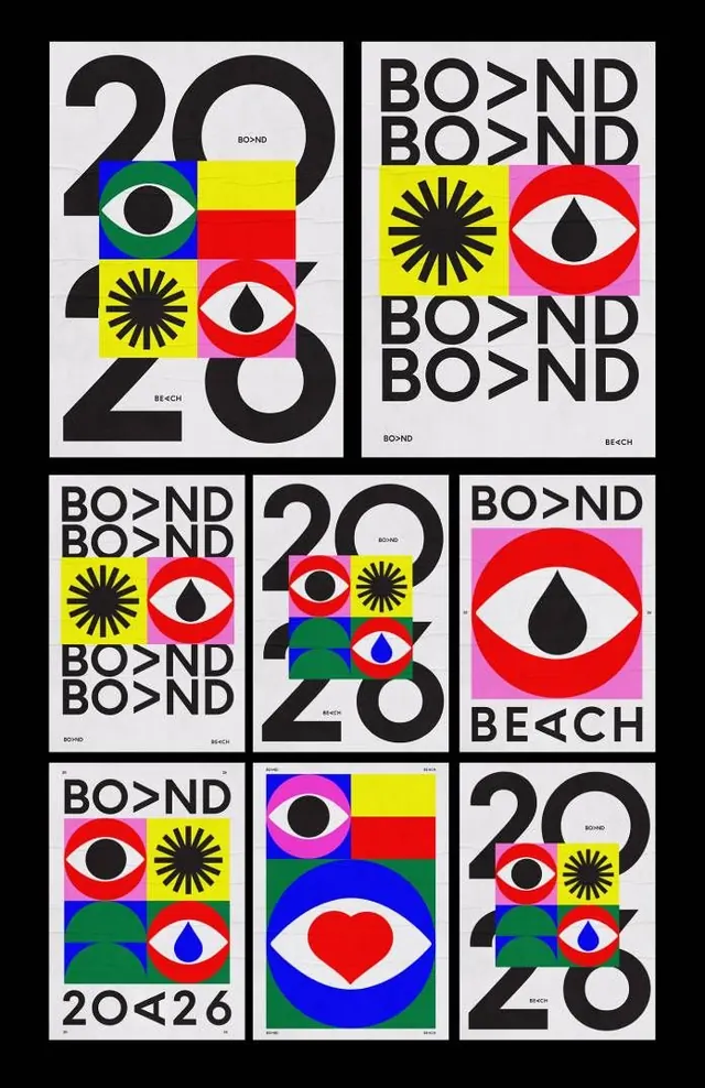 BOND modular grid system specimen, geometric, playful, dark