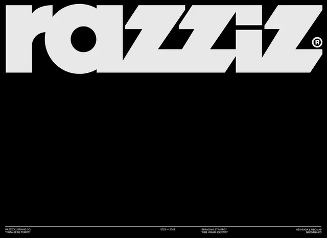 Razziz brutalist apparel logo, brutalist, bold, dark