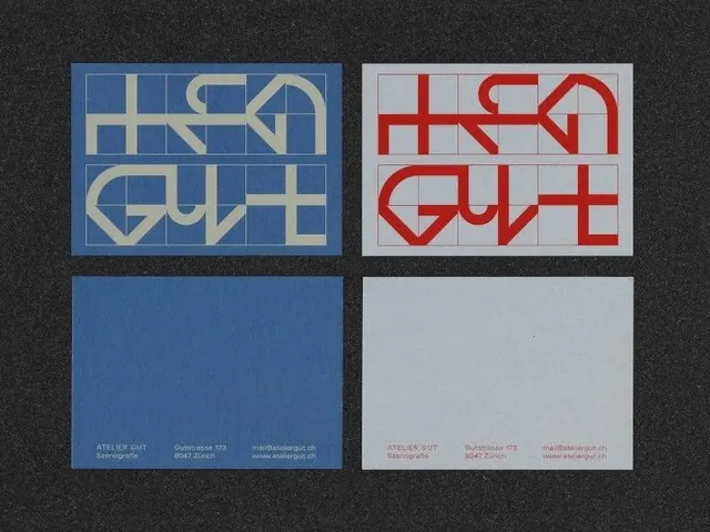 Geometric sans-serif identity with color studies, minimal, geometric, cool