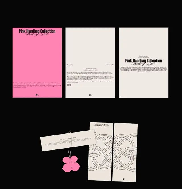 Pink Handbag Collection brand suite mockup, minimal, editorial, light
