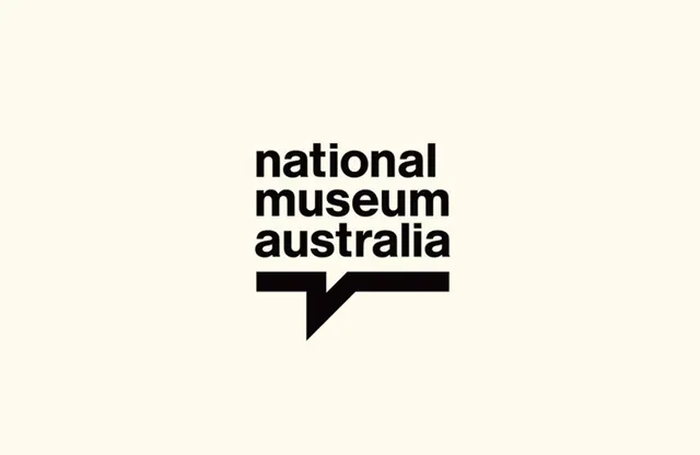 National Museum Australia wordmark and symbol, minimal, monochrome, dark