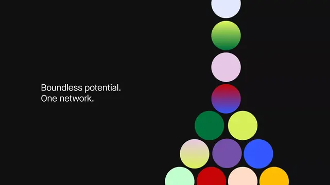 Boundless potential network mark, geometric, minimal, vibrant