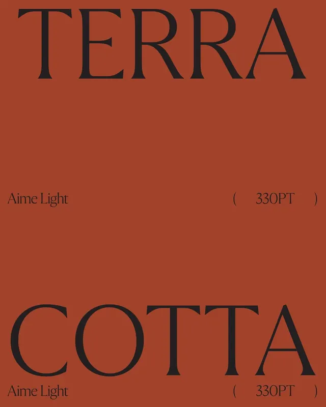 Terra Cotta serif typeface specimen, minimal, editorial, warm