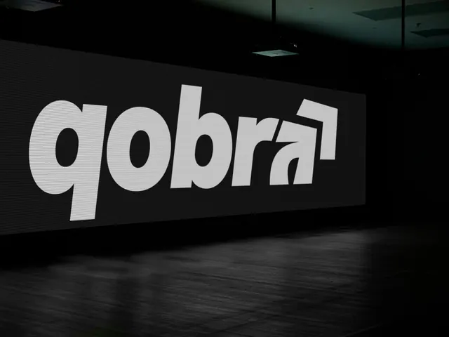 Qobra typeface specimen, dramatic black display, minimal, corporate-clean, dark