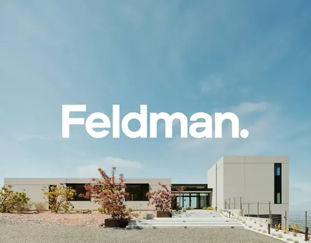 Feldman logo, geometric, minimal, light