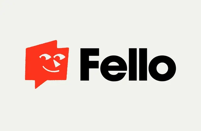 Fello logo, geometric, minimal, warm