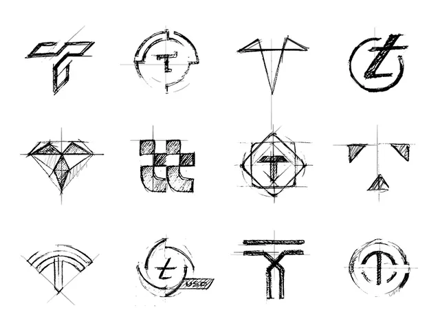 Minimal technical identity system, minimal, technical, dark