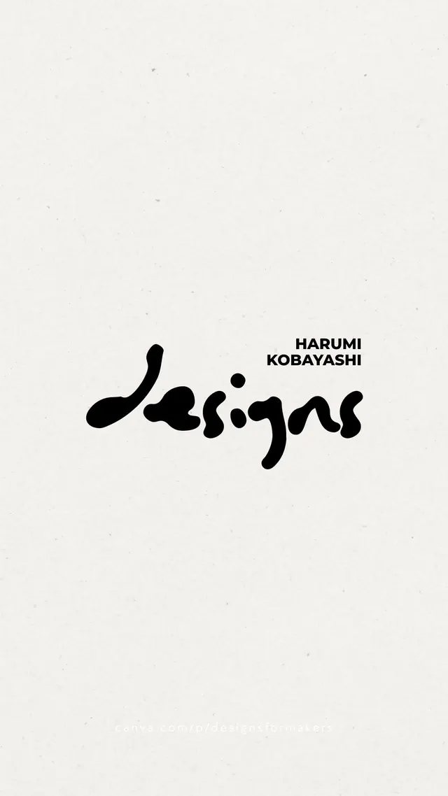 Harumi Kobayashi flowing script logo, minimal, organic, light