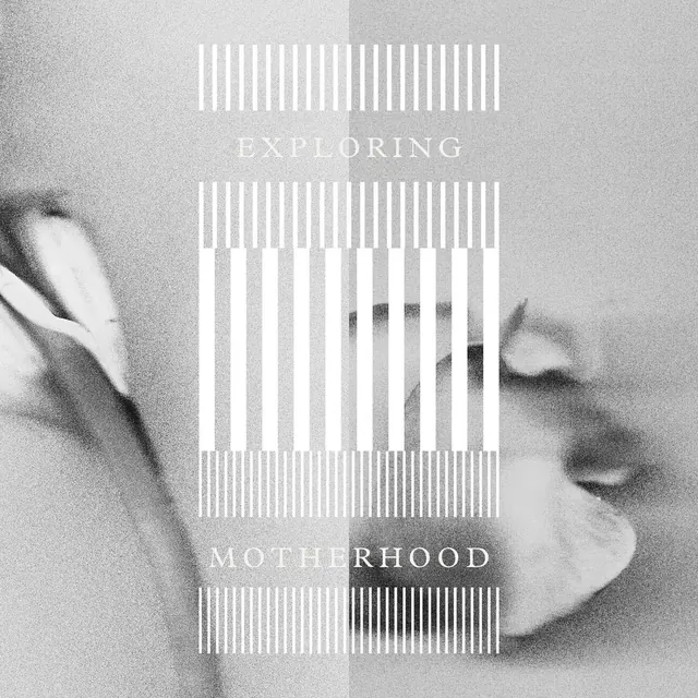 Motherhood typeface poster with vertical bars, minimal, monochrome, light