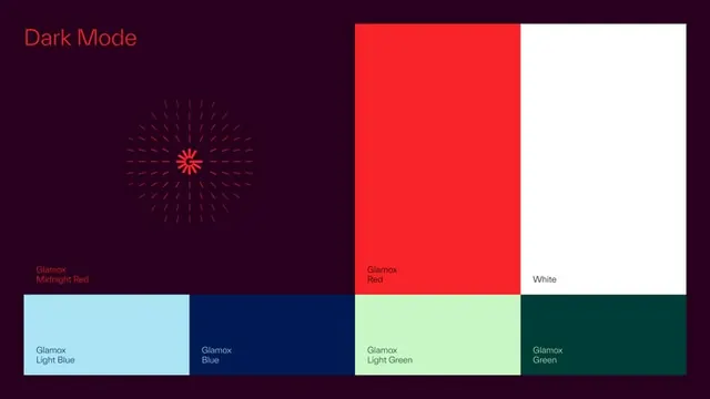 Dark mode color system with red and cyan accents, dark-mode, minimal, dark