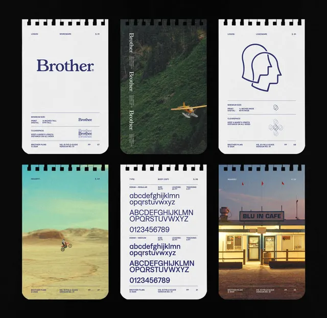 Brother brand type specimen grid, minimal, corporate-clean, light