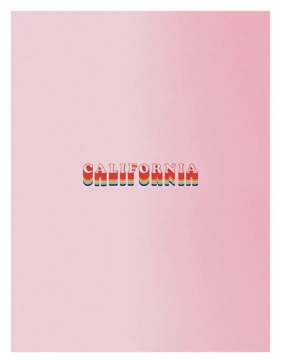 California Style Wordmark, minimal, gradient-heavy, vibrant