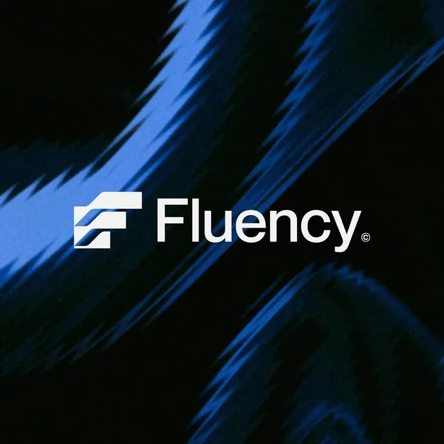 Fluency logo, geometric, minimal, light