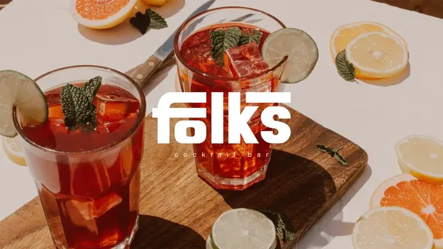 Folks logo, minimal, light