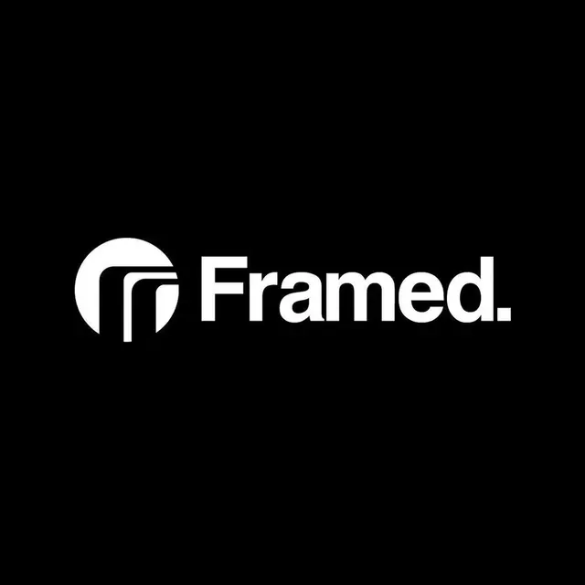 Framed logo, geometric, minimal, light