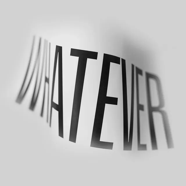 Whatever Wordmark, brutalist, abstract, monochrome