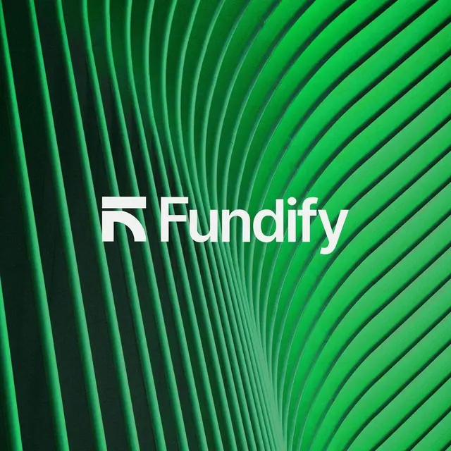 Fundify logo, geometric, minimal, light