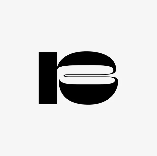Abstract Letterform Logo, minimal, geometric, monochrome
