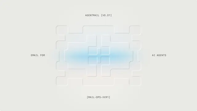 AgentMail Brand Identity, geometric, minimal, dark