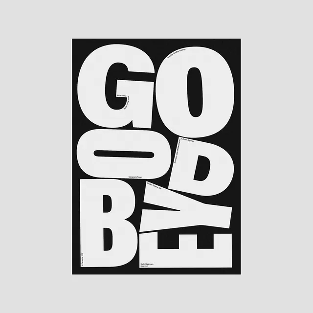 GOBE Wordmark Design, brutalist, maximalist, monochrome