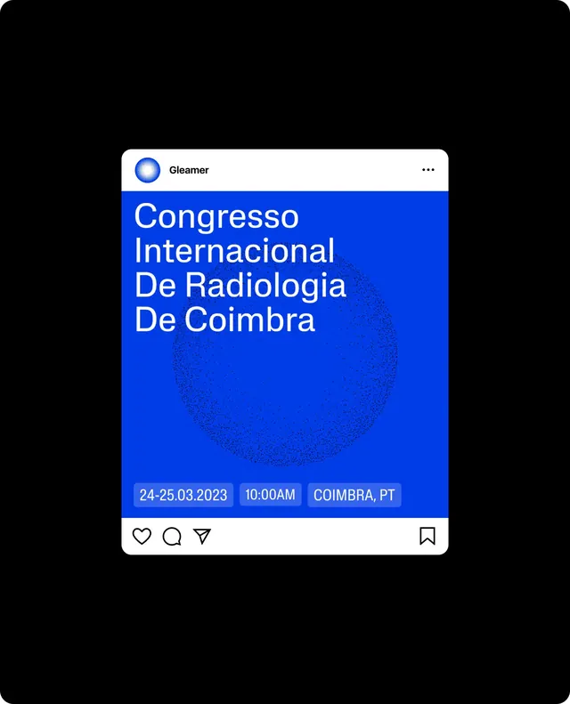 Gleamer conference announcement social post, minimal, flat, vibrant