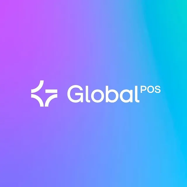 Global POS logo, geometric, minimal, light