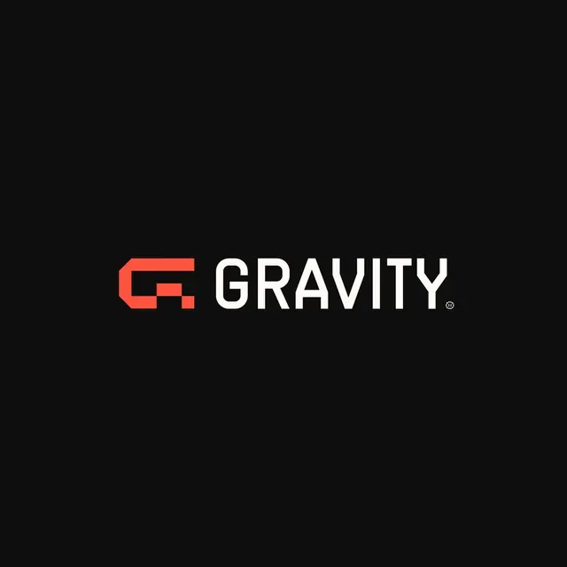 Gravity logo, geometric, minimal, warm