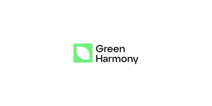 Green Harmony logo, geometric, minimal, cool