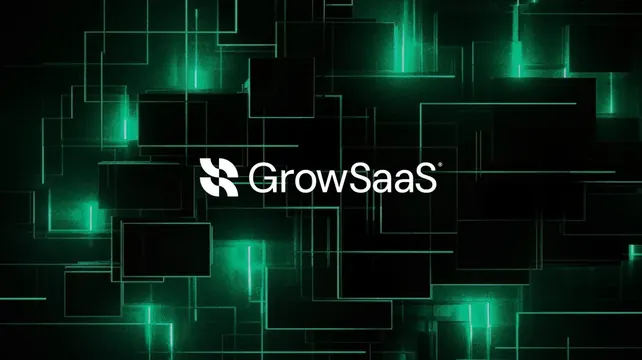 GrowSaaS logo, geometric, minimal, light