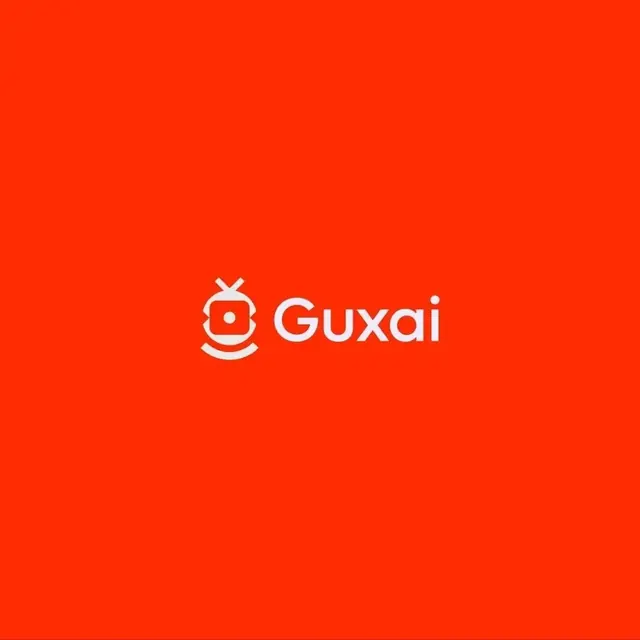 Guxai logo, geometric, minimal, light