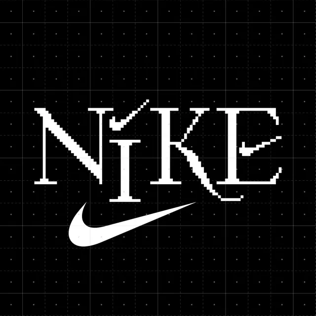 Nike Brutalist Typography, brutalist, monochrome, high-contrast