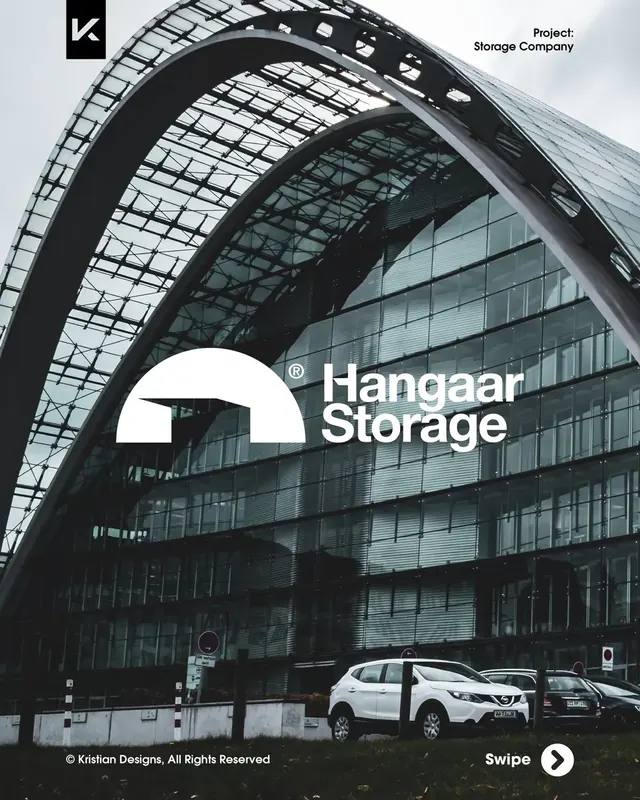 Hangaar Storage logo, minimal, geometric, light