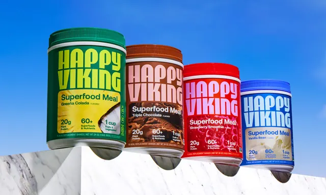 Happy Viking tubs against sky, photographic, flat, vibrant