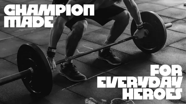 Happy Viking Champion Made key visual, photographic, typographic, monochrome