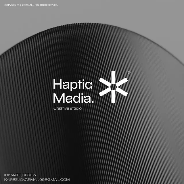 Haptic Media logo, minimal, line-art, light