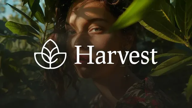 Harvest logo, minimal, geometric, light