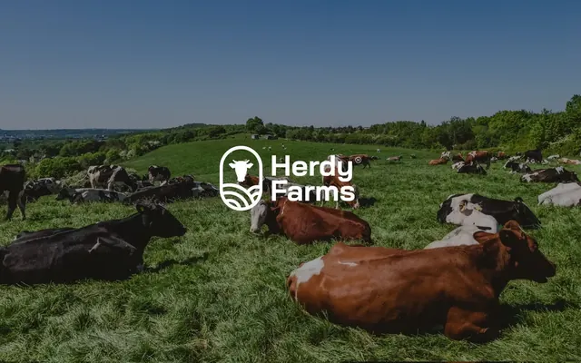 Herdy Farms logo, geometric, minimal, light